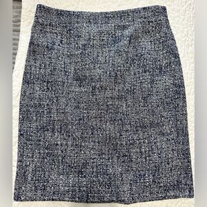 J.Crew Factory Blue and White Woven Pencil Skirt